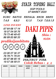 Forum Syair Sgp Pools Akurat 07 Maret 2020 Di 2020 Topeng Sydney Bali