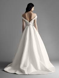A traditional ball gown makes you feel fancy. Off The Shoulder Draped A Line Wedding Dress Kleinfeld Bridal Wedding Dresses Kleinfeld Wedding Dress With Pockets Winter Wedding Dress