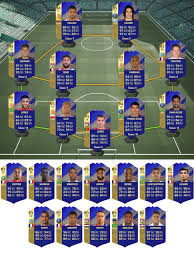 Ultimate totw packs will be replaced with a tots pack containing 11 tots players from english, french, italian, german, or spanish leagues (the premier league, bundesliga, laliga, serie a, and ligue 1) aka 'efigs', with a minimum ovr of 91 Fifa 21 News Ligue 1 Tots Predictions Futbin