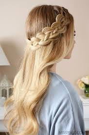 For a more carefree look, muss up the fine hairs at your hairline as well. Four Strand Dutch Braid Missy Sue