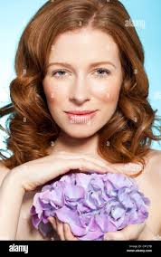 Plant with purple-violet and purple-blue flowers with darker veins, in full  bloom, photographed from a short distance Stock Photo