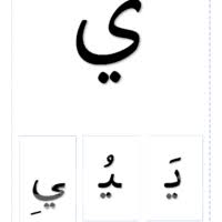 خط نسخ بطاقات الحرف ياء مع اشكال الحرف وتشكيل خط نسخ education