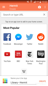 Hermit lite app is fast, slim web apps that integrate seamlessly into android. Hermit Lite Apps Browser Apk Download