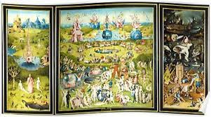 This particular denizen appears to have been crushed by a giant harp plunged into a lute. Hieronymus Bosch The Garden Of Earthly Delights Prado Madrid