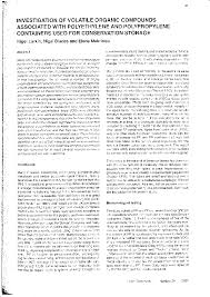 Investigation of volatile organic compounds associated with polyethylene  and polypropylene containers used for conservation storage.