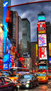 Maybe you would like to learn more about one of these? New York City Times Square Night Skyscrapers Shops Lights Cars People 1080x1920 Iphone 8 7 6 6s Plus Wallpaper Background Picture Image