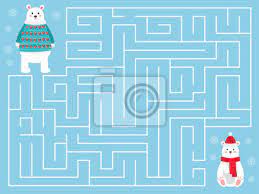 Jogo De Labirinto De Natal Para As Criancas Ajude A Mae A Encontrar Adesivos Para A Parede Inverno Maneira Vetor Myloview Com Br