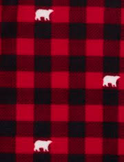 Womens Matching Family Christmas Long Raglan Sleeve Bear Buffalo Plaid Cotton Top And Fleece Pants Pajamas The Children S Place Ca Ruby