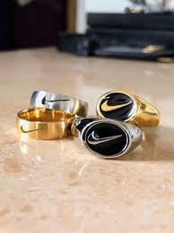Vintage Nike custom rings gold silver, Luxury, Accessories on Carousell