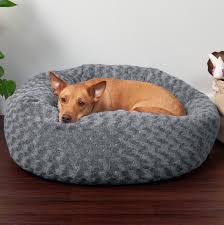 A calming dog bed alone may not be enough to get rid of our dogs' anxiety. Furhaven Curly Fur Bolster Dog Bed W Removable Cover Silver Frosting Medium Chewy Com