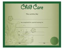 Child Care Certificate Printable Certificate Childcare Printable Certificates Children