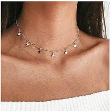 Star necklaces first appeared on chictopia's streetstyle gallery in spring 2009 seen on manila blogger lirys. Amazon Com Yalice Minimalist Star Pendant Necklace Chain Geometric Choker Necklaces Jewelry For Women And Girls Gold Jewelry