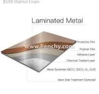Walnut Grain PVC Film Laminated Metal | Anti-Corrosion Steel ...