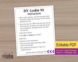 Simple Diy Cookie Kit Instructions Printable Card 4 Etsy Diy Cookie Cookie Kit Cookie Decorating Kits