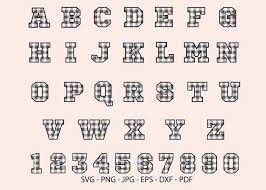 If the font in your sample image has small caps, enter the lowercase version of the letter in the form. Buffalo Plaid Alphabet And Numbers Svg Graphic By Redcreations Creative Fabrica