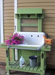 potting bench, garden sink, outdoor sinks