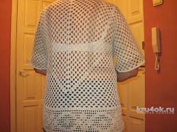 Iniziando con il secondo schema dal punto vita alle spalle, poi riprendere dal punto vita verso il basso. Giacca Estiva All Uncinetto Opera Di Lyubov