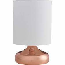 This copper table lamp will brighten any desk with its smooth metallic finish and quiet industrial charm. Modern Table Lamps Reading Bedroom Table Lamps Wilko