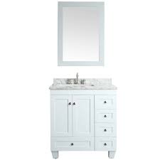 It can offer unmatched elegance to your home. Eviva Evvn69 30wh Acclaim C 30 Inch Transitional White Bathroom Vanity With White Carrera Marble Counter