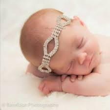 Bandeau fleurs aquatiques et strass, Helena, bandeau strass, bandeau  turquoise, bandeau nouveau-né, bandeau bébé fille, bandeau bébé