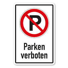 Wohl doch noch ein bißchen glatt gewesen. Verbotsschild Parken Verboten Kombi Vbt 48 K Onk Shop