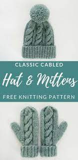 Click For The Free Pattern For This Cabled Hat And Mitten Set From Kniftyknittings C Knitting Patterns Free Hats Knitted Mittens Pattern Hat Knitting Patterns
