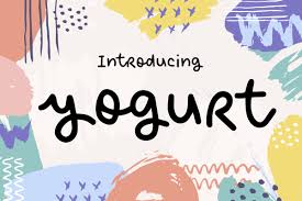 Organic whole milk yogurt, organic strawberry purée (5%), organic sugar (5%), organic maize starch, natural flavouring, organic concentrated elderberry juice, organic concentrated lemon. Yogurt Font By The Gelato Creative Fabrica