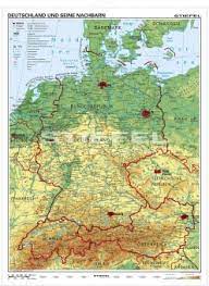 Das land grenzt an neun andere länder an. Wandkarte Deutschland Und Seine Nachbarlander Physisch 120x160 Cm Erstling De Gunstig Online Kaufen