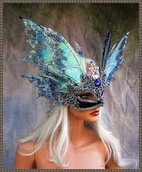 Fairy Wings Maskiridescent Blue Silverfree Etsy Masks Masquerade Fantasy Costumes Masquerade