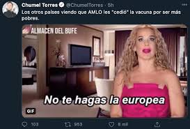 El laboratorio cansino, en asociación con el instituto de biología de la academia de ciencias médicas militares de china, ha desarrollado una vacuna de una dosis que se. Chumel Se Burlo De Lopez Obrador Con Meme De Niurka Centro De Informes