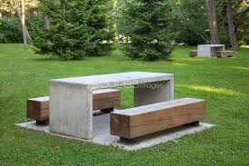 Simple Concrete Park Outdoor Table Diy Garden Furniture Garden Furniture Outdoor Garden Furniture