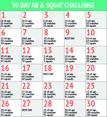 30 Day Ab Squat Challenge Fitness Squat Ab Challenge