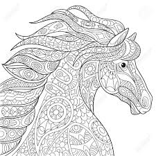 Paard drinken aan de rivier. Cartoon Paard Mustang Geisoleerd Op Een Witte Achtergrond Hand Getrokken Schets Voor Volwassen Antistress Kleurplaat T Shirt Embleem Of Tatoeage Met Doodle Ontwerpelementen Royalty Vrije Cliparts Vectoren En Stock Illustratie Image 55932921