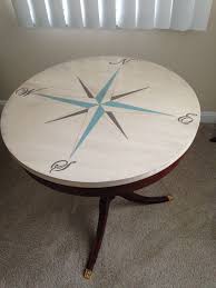 Compass Rose Freebie Table Given A New Lease On Life I Sanded The Finish Off The Diy Furniture Accessories Shabby Chic Upcycled Furniture Table Top Design