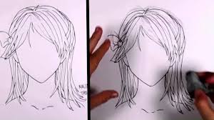 Cute hairstyles drawings ponytails gigantesdescalzos com. How To Draw Manga Girl Hair Shoulder Length Hair Ponytail Youtube