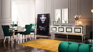 Bianco Ahsap Yemek Odasi Takimi Beyaz Mobilya Art Deco Ev Icin