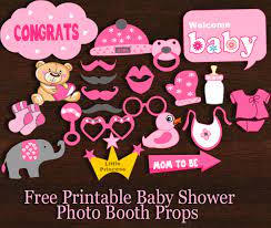 Free Printable Girl Baby Shower Photo Booth Props My Party Games