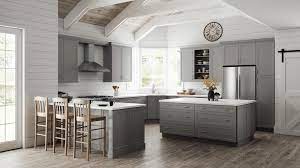 Our stock of cabinetry includes wall cabinets that hang above counters to store dishes, glasses, baking supplies, and more. Melvern Wall Cabinets In Heron Gray Kitchen The Home Depot