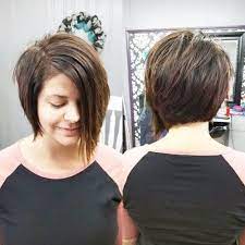 Asymmetrical Bob For Thin Hair Bob Frisur Haarschnitt Bob Frisuren Kurze Haare Rundes Gesicht