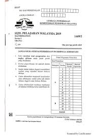 Soalan Sebenar Matematik Sijil Pelajaran Malaysia Spm 2019