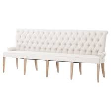 Here, your favorite looks cost less than you thought possible. Andrea French Country Tufted Sand Long Dining Bench Banquette Long Above 55 W Kathy Kuo Home