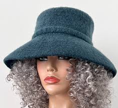 Women's Felted Wool Hat with Extra Wide Brim, Stylish Winter Hat, Handmade  in your size