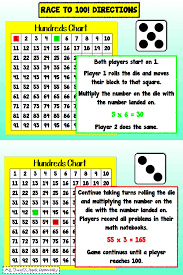 Multiplication Game Using A Hundreds Chart Dice I Need To