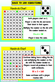 multiplication game using a hundreds chart dice i need to