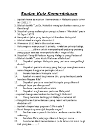 Pelbagai soalan teka silang kata sejarah tingkatan 1 yang sangat. Soalan Kuiz Merdeka Sk Merbau 2011 B Amp K