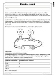 Electric Current Science Worksheets 6th Grade Science Science Electricity