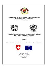Ministry of human resources, malaysia. Department Of Occupational Safety And Health Ministry Unitar