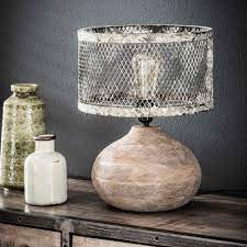 Des baladeuses americaines, des opalines. Lampe A Poser Industrielle Abat Jour Effet Maille Tribeca Lampes A Poser Pier Import