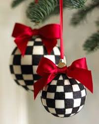 Black And White Christmas Ornaments Checked Ornament Christmas White Christmas Ornaments Holiday