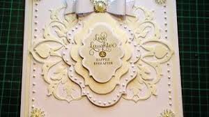 Join me and i\\'ll provide you with free card making ideas, and show you how to make beautiful handmade greeting cards. 60 Cardmaking Tutorial Ivory White Anna Griffin Fretwork Fancy Wedding Card Youtube